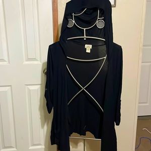 Eyelash Couture Black Hooded Cardigan